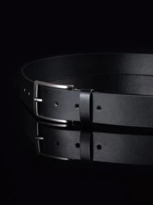 Men Square Buckle Belt For Daily Use Gift For Friend Casual - Black - View 2