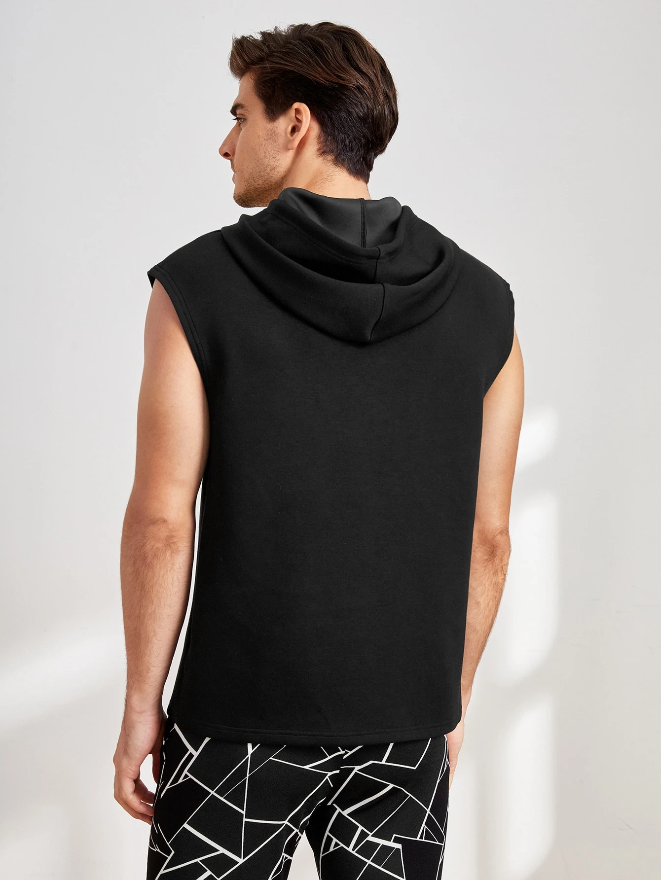 Miniatura 2 de BASICS Hombres Top tank con cordón con capucha Negro