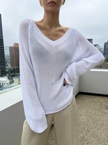 DAZY Jersey de manga raglán tejido de canalé