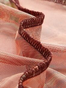 SHEIN ICON Áo nữ Bất đối xứng Xù nhỏ Thắt nơ trước Đồ họa Boho - Nhiều màu - Xem 4