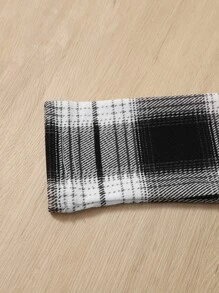 SHEIN 女孩小高領格紋連衣裙 - 黑與白 - 查看 4