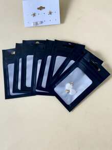 Túi lưu trữ đồ trang sức tối giản 30 chiếc - màu đen - Xem 1