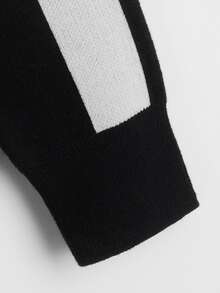 SHEIN Boys 1pc Two Tone Cardigan - Black and White - View 5