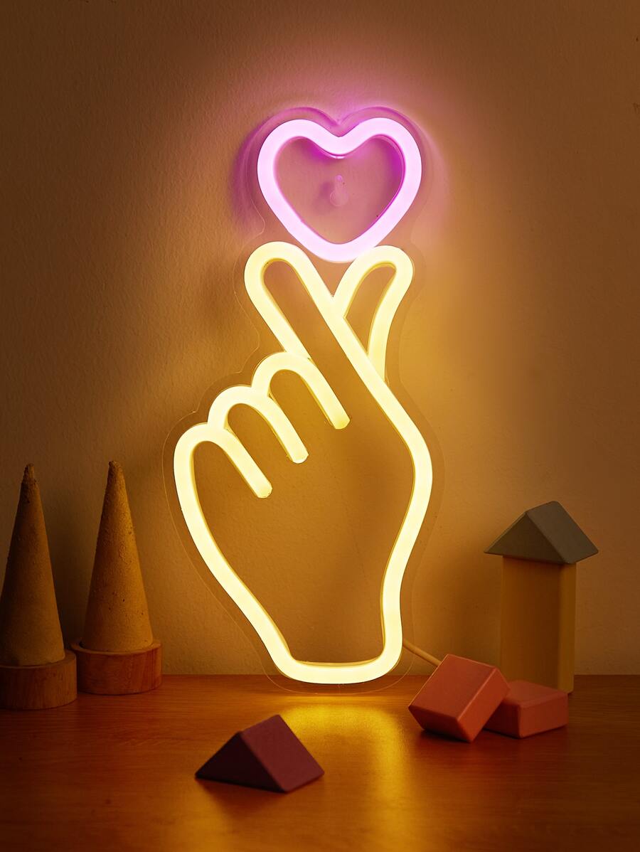 CHI-BUY Panneau lumineux LED en forme de cœur avec éclairage néon sur panneau acrylique, alimenté par USB. Convient pour la décoration murale de la maison, de la chambre, pour l'ambiance, les mariages, les fêtes et les jours fériés.