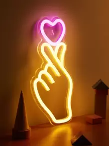 CHI-BUY Panneau lumineux LED en forme de cœur avec éclairage néon sur panneau acrylique, alimenté par USB. Convient pour la décoration murale de la maison, de la chambre, pour l'ambiance, les mariages, les fêtes et les jours fériés.