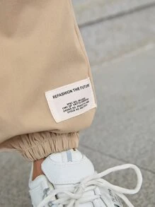 SHEIN 青少女活蓬蓬口袋扣環束腰裝扮工作褲