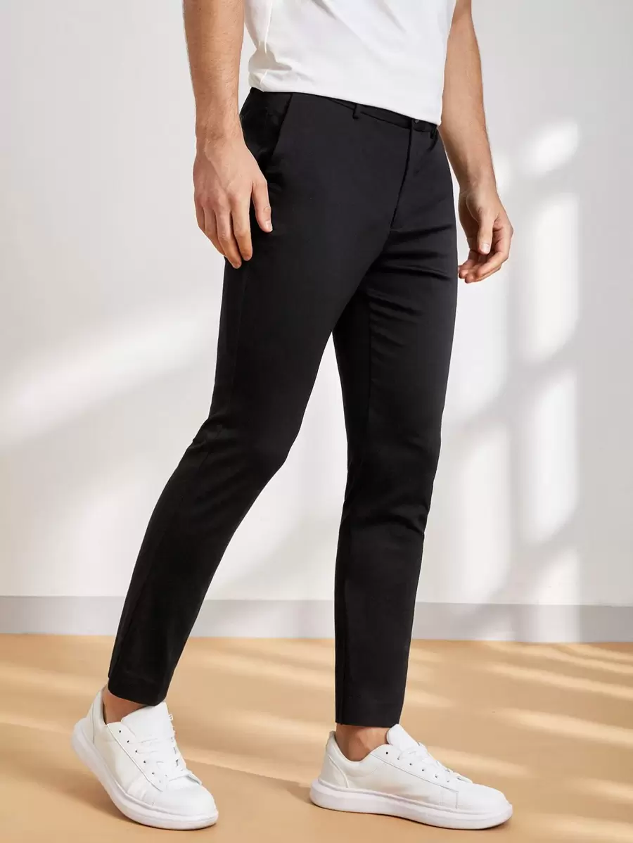 Manfinity VCAY Men Slant Pocket Tailored Trousers - Black - View 1