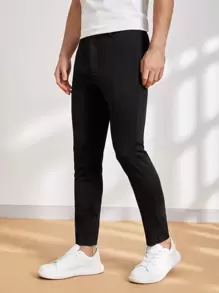 Manfinity VCAY Men Slant Pocket Tailored Trousers - Black - View 4