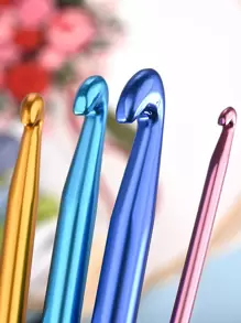 12pcs Modern Random Color Crochet Hook, Zinc Alloy Crochet Kit For DIY - Multicolor - View 4