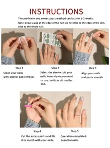 1張金屬亮絲美甲貼紙和1入組指甲銼 - 彩色 - 查看 3