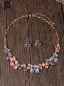 3 piezas Set joya con diseño de flor - Multicolor - Ver 2