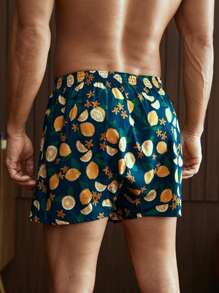 Hombres Shorts de dormir al azar con estampado de fruta - Multicolor - Ver 2