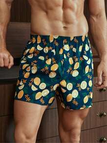 Hombres Shorts de dormir al azar con estampado de fruta - Multicolor - Ver 6