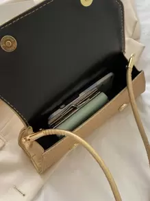 Glamorous, Elegant, Exquisite, Quiet Luxury Sequin, Stylish, Luxury, Shiny Minimalist Glitter Flap Square Bag Evening Bag, Dinner Bag For Party Girl, Woman, Bride Perfect For Party, Wedding, Prom, Dinner/Banquet - Gold - View 5