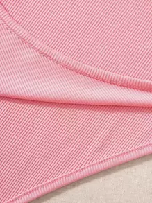 SHEIN Unity Slogan Graphic Contrast Trim Bodysuit - Baby Pink - View 4