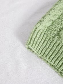 SHEIN Unity 麻花編織毛衣背心 - 綠色 - 查看 3