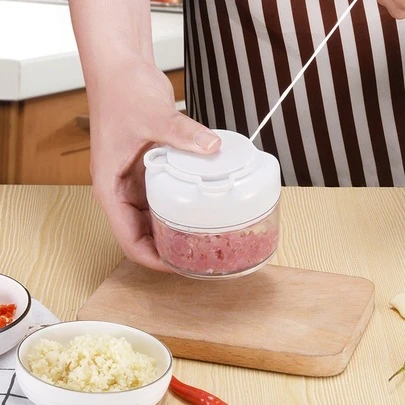 野餐越野大蒜去皮機手動煮食器迷你肉碎機廚房手動拉動食品調理器房車旅行露營，蔬菜水果工具，廚房用品，切割器，食品，沙拉，裝飾，儲藏，派對，生日必備。