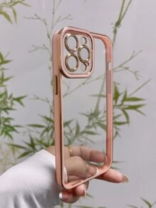 Contrast Frame Clear Phone Case,International Version, Not The Domestic Version - Pink - View 2