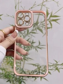 Contrast Frame Clear Phone Case,International Version, Not The Domestic Version - Pink - View 4