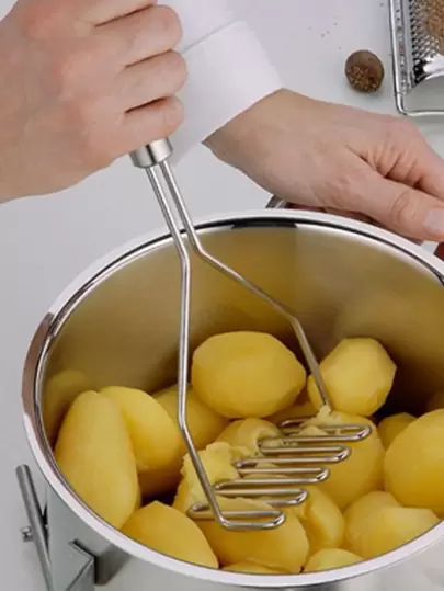 Prensador de patatas de 1 pieza, triturador de patatas de acero inoxidable, para cocina