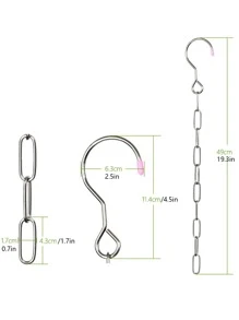 1 pieza/2 piezas de Cadena de almacenamiento de ropa de acero inoxidable para organizador de armario - Multicolor - Ver 3