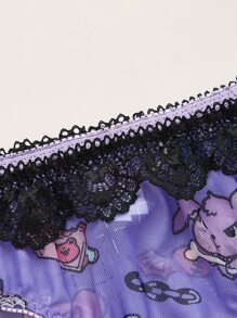 卡通圖案薄透內衣套裝