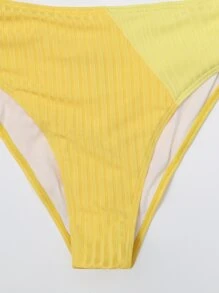 Colorblock Twist Bikini For Summer Beach - Yellow - View 6