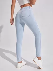 SHEIN SXY High Waist Skinny Jeans Y2k - Light Wash - View 2