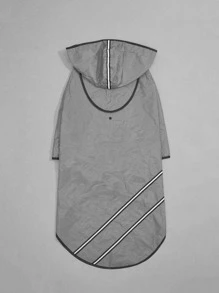1pc Waterproof Hooded Pet Raincoat - Grey - View 4