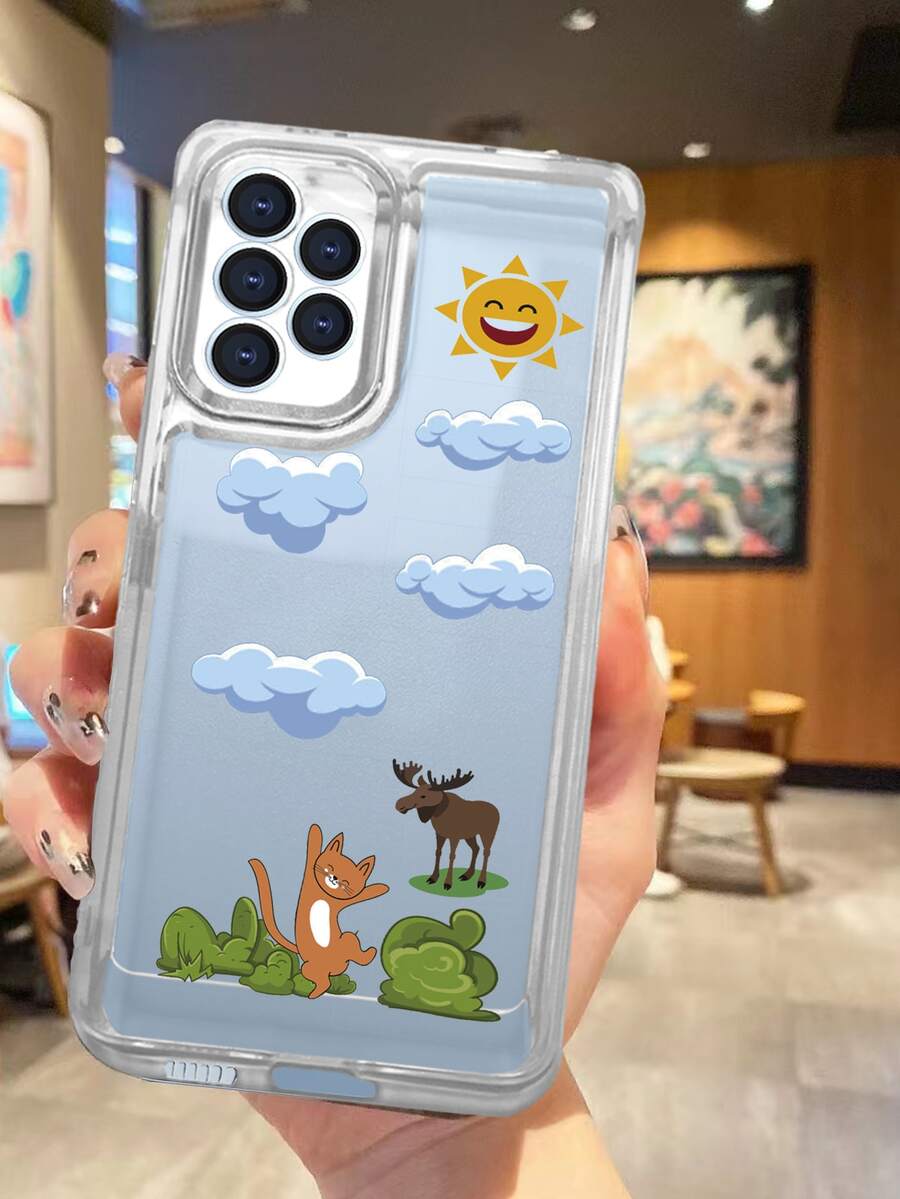卡通圖案透明殼套與三星兼容 - 無色 - 查看 1