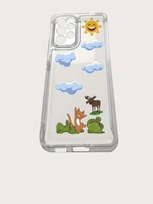 卡通圖案透明殼套與三星兼容 - 無色 - 查看 4