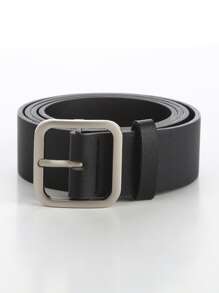 Men Square Buckle Belt Casual - Black - View 2