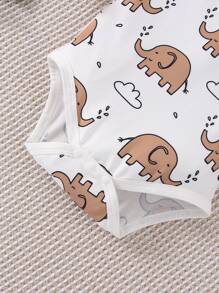 Da Neonato con stampa elefante Body & con toppa tasca Tutina salopette - Multicolore - Visualizzare 4