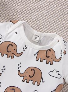 Da Neonato con stampa elefante Body & con toppa tasca Tutina salopette - Multicolore - Visualizzare 5