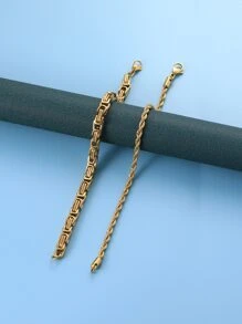 2入組男士扭結細節手環