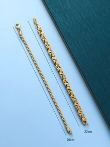 2入組男士扭結細節手環