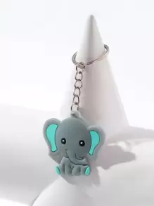 卡通大象吊墜鑰匙圈 - 彩色 - 查看 1