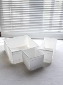 Multi-Piece Set Of Solid Color Oxford Cloth Washable Lidless Storage Boxes, Suitable For Storing Cosmetics, Underwear, Toilet Paper, Desktop Clutter, Small-Sized Items Like Lipstick, Decorating Room, Bedroom, Wardrobe, Living Room Remote Controls, Keeping Clutter Organized With Different Sizes For Various Organizing Needs