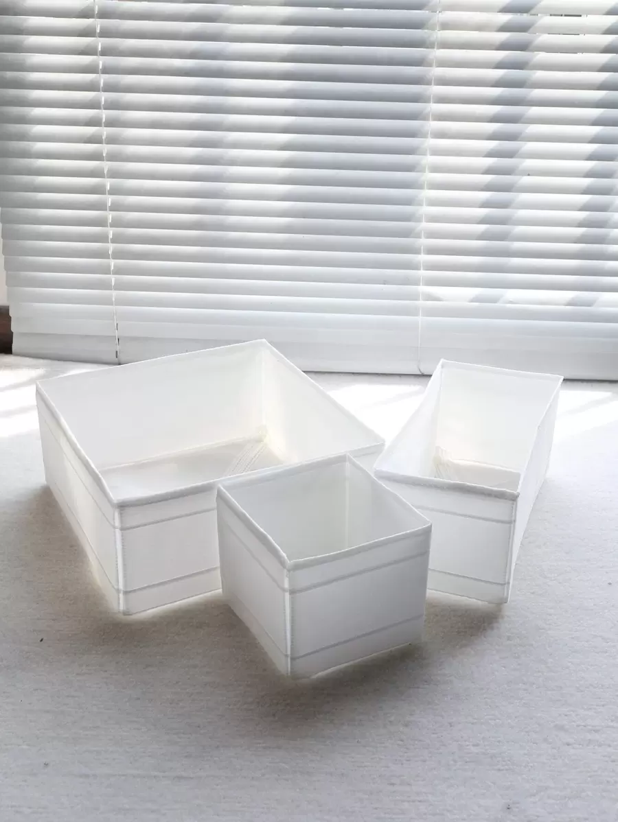 Multi-Piece Set Of Solid Color Oxford Cloth Washable Lidless Storage Boxes, Suitable For Storing Cosmetics, Underwear, Toilet Paper, Desktop Clutter, Small-Sized Items Like Lipstick, Decorating Room, Bedroom, Wardrobe, Living Room Remote Controls, Keeping Clutter Organized With Different Sizes For Various Organizing Needs