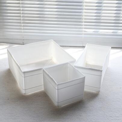 多件套纯色牛津布可水洗无盖收纳盒，适用于存放化妆品、内衣、卫生纸、桌面杂物、口红等小件物品，装饰房间、卧室、衣柜、客厅遥控器，让杂物井然有序，不同尺寸可满足各种整理需求