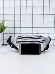 Riñonera holográfico con cremallera delantera