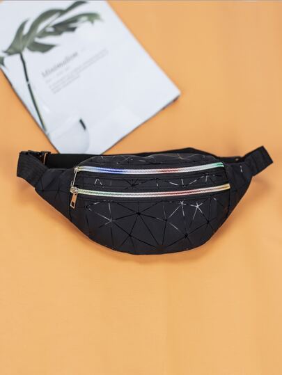 Colorful Patchwork Women's Laser Waist Bag Crossbody Shoulder Bag