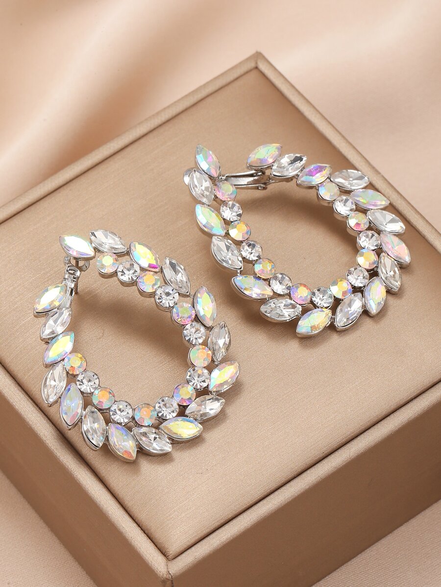 Hoa tai trang trí hình học Rhinestone - Nhiều màu - Xem 1