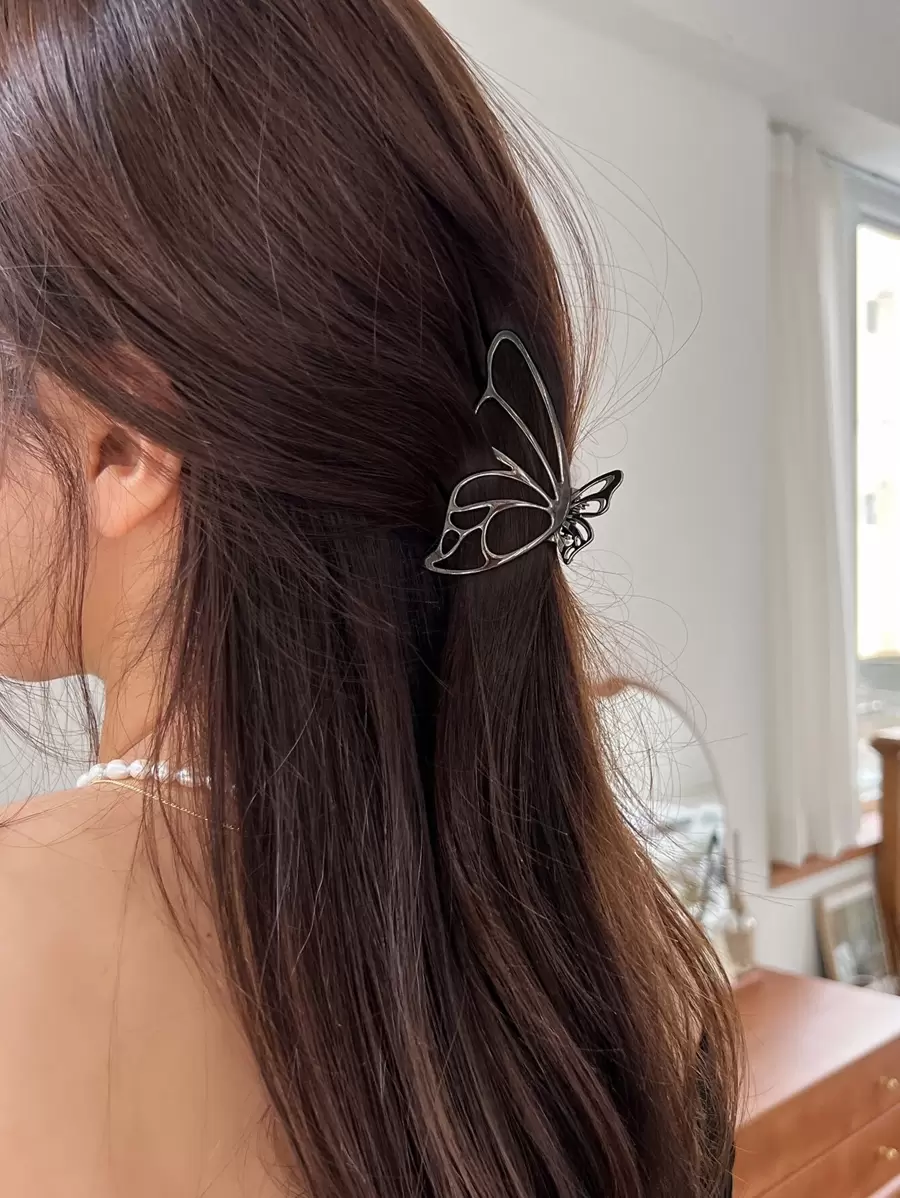 DAZY Hollow Out Butterfly Design Hair Claw Street Claw Clips Hair Clips Hair Jaw Clip Hair Clamps Hair Clutch Hair Catcher Clip - Black - View 1