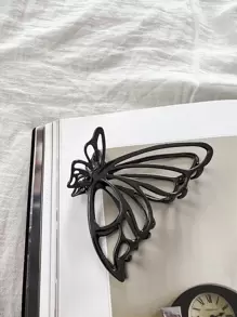 DAZY Hollow Out Butterfly Design Hair Claw Street Claw Clips Hair Clips Hair Jaw Clip Hair Clamps Hair Clutch Hair Catcher Clip - Black - View 7