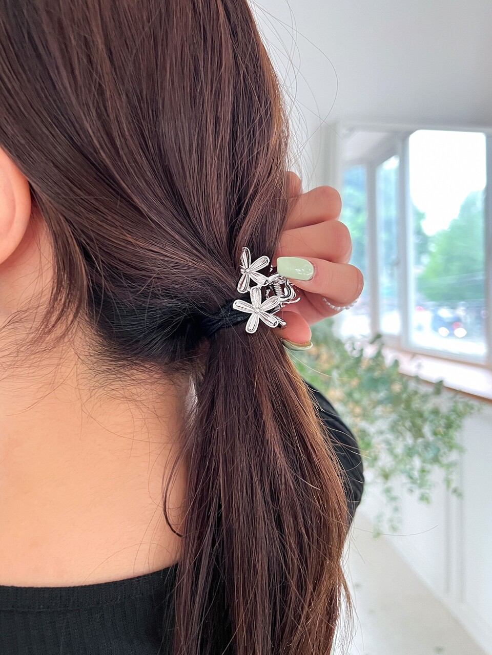 Flower Decor Hair Claw