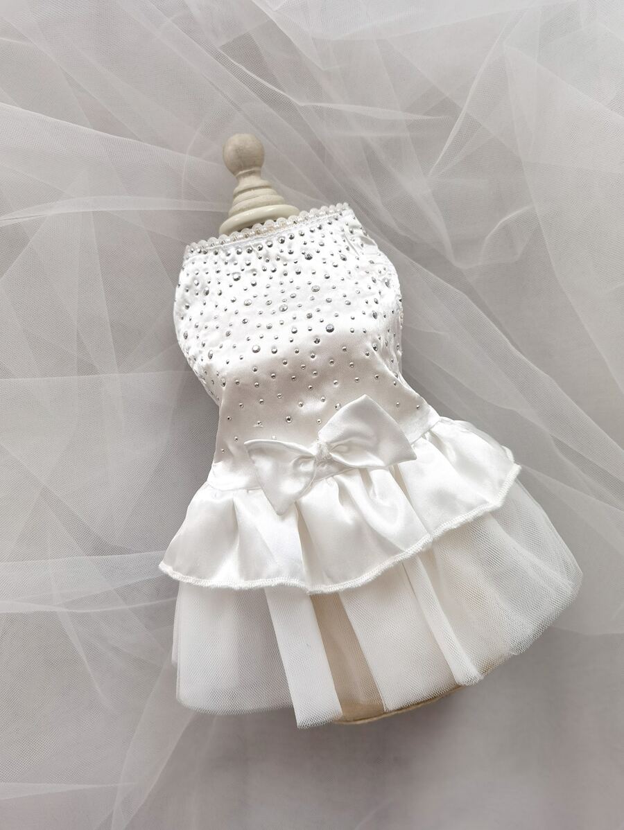 1 cái nơ tô điểm cho thú cưng ăn mặc - trắng - Xem 1