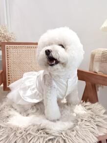 1 cái nơ tô điểm cho thú cưng ăn mặc - trắng - Xem 3