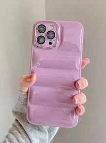 Solid Puffer Phone Case - Purple - View 1