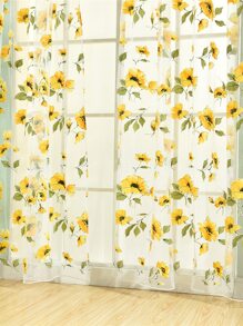 Rèm vải Sheer họa tiết hoa, Rèm Polyester hiện đại lọc ánh sáng riêng tư cho gia đình - Nhiều màu - Xem 4
